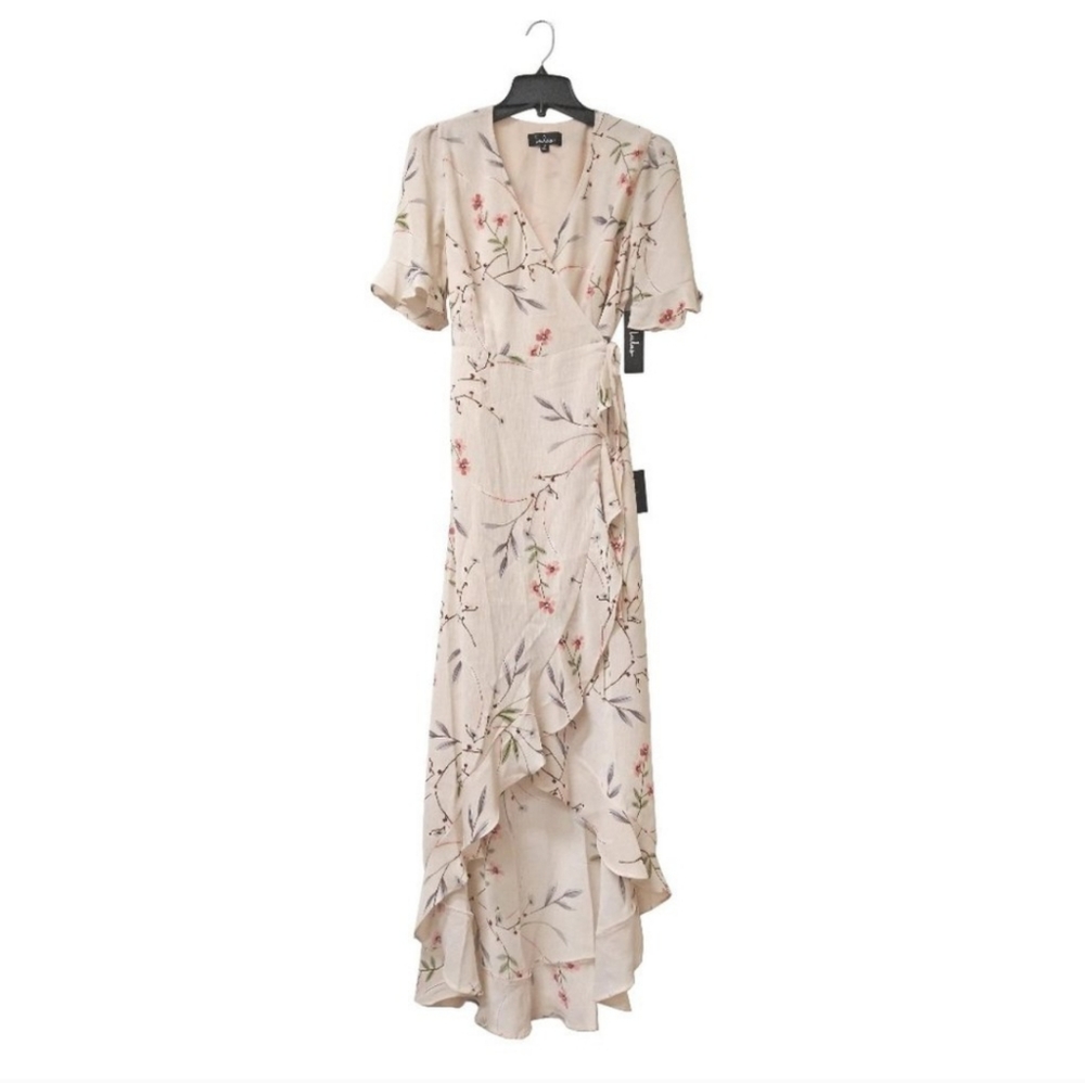 Lulus Floral Print High-Low Wrap Dress